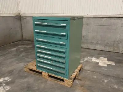 Lista Industriële metalen ladekast – kavel bij Dome Auctions, Depot Deinze