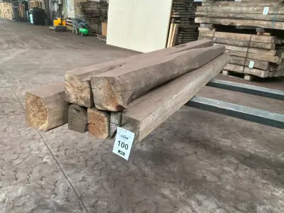 Balken in Teak hout (6x) – kavel bij Dome Auctions, Depot Deinze
