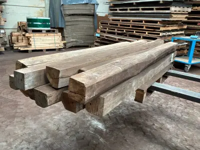 Balken in Teak hout (12x) – kavel bij Dome Auctions, Depot Deinze