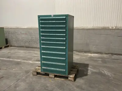 Lista Industriële metalen ladekast – kavel bij Dome Auctions, Depot Deinze