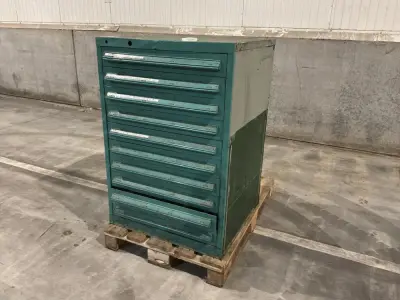 Lista Industriële metalen ladekast – kavel bij Dome Auctions, Depot Deinze