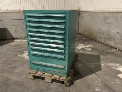 Lista Industriële metalen ladekast – kavel bij Dome Auctions, Depot Deinze