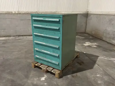 Lista Industriële metalen ladekast – kavel bij Dome Auctions, Depot Deinze