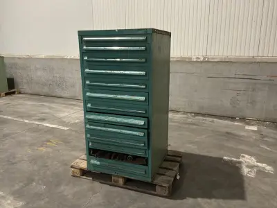 Lista Industriële metalen ladekast – kavel bij Dome Auctions, Depot Deinze