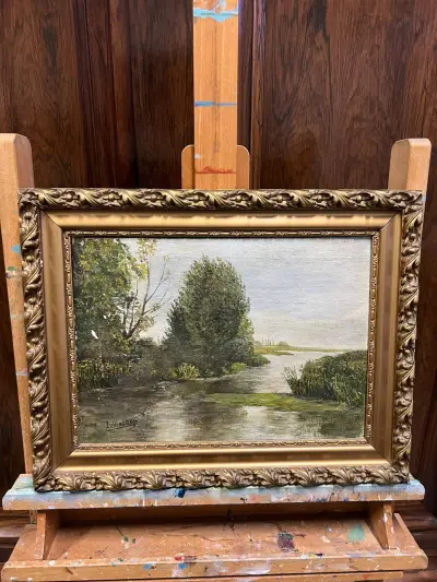 Landschap met water en bomen – gesigneerd J. Wyldrop – kavel bij Het Harener Veilinghuys, Tynaarlo