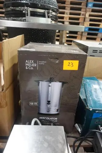 Elektrische Percolator Alex Meijer&co – kavel bij Openbare Verkopen, Wielsbeke