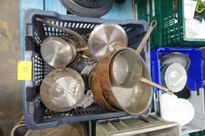 Koperen set kookpotten – kavel bij Openbare Verkopen, Wielsbeke