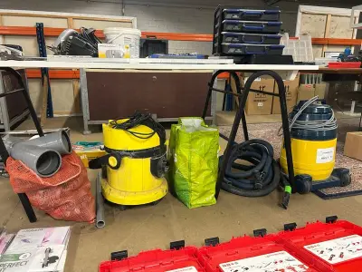 Partij industriële stofzuigers en diverse bouwmaterialen – kavel bij Onlineveilingmeester, Hoogeveen