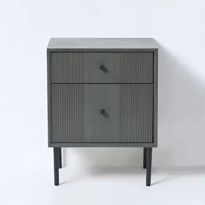 2x Ladekast met 2 laden – 43 x 33 x 54.5 cm – Hout – Donkergrijs VIDI, Skaerm – kavel bij Onlineveilingmeester, Hoogeveen