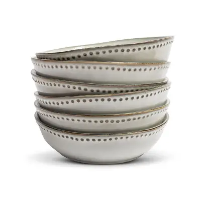 4x Pastaborden set van 6 stuks – Ø17,5 cm – parelwit, VIDI, Sapore – kavel bij Onlineveilingmeester, Hoogeveen