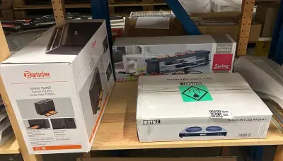 3x Keukenapparatuur w.o. toastapparaat Buffelac, Bartscher, Spring – kavel bij Onlineveilingmeester, Hoogeveen
