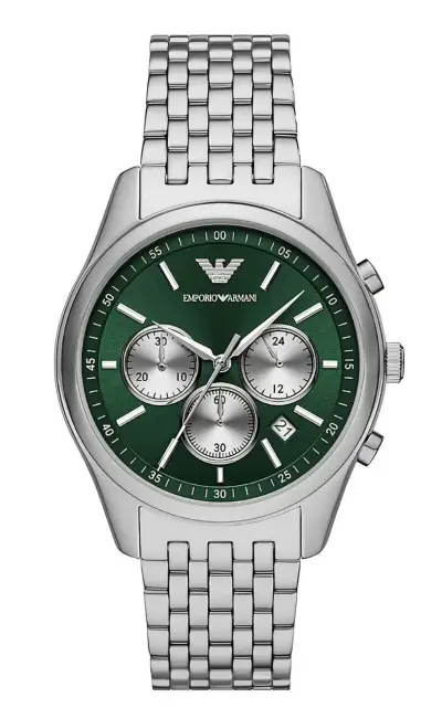 Emporio Armani green dial chronograph herenhorloge – kavel bij Onlineveilingmeester