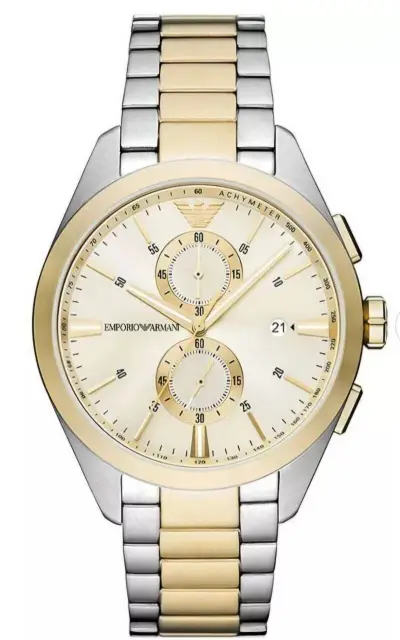 Emporio Armani two tone chronograph herenhorloge – kavel bij Onlineveilingmeester