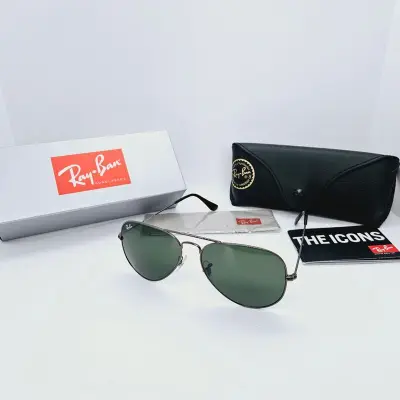 Rayban zonnebril Aviator Large Metal gunmetal green – kavel bij Onlineveilingmeester