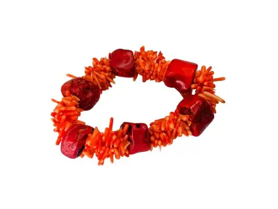 Vintage Taiwanese bloedkoraal armband – kavel bij Onlineveilingmeester