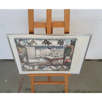 Lithografie signiert -Hof Blücher 13- (ca. 72 x 52 cm) – kavel bij Luedtke Versteigerungen, Berlin