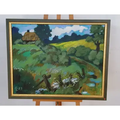 Gemälde -Nach Sierhagen- signiert Ernst Leonhardt 1989 ca. 98cm x 79cm – kavel bij Luedtke Versteigerungen, Berlin