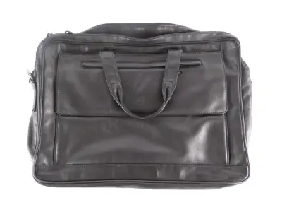 Zwarte leren laptoptas UEFA Champions League – kavel bij De Kringwinkel, Heverlee