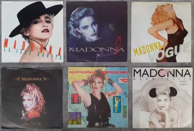 Vinyl: Set van 6 Madonna singles (45 rpm) – kavel bij De Kringwinkel, Gent