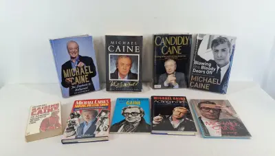 Set van 9 boeken over Michael Caine – kavel bij De Kringwinkel, Geraardsbergen