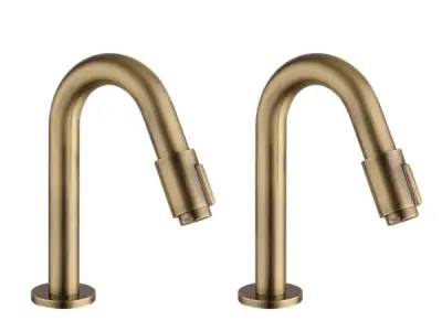 2x Alterna tapkraan staand model 19cm Piccolo brons – kavel bij XL Auctions