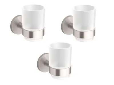 3x Novio glashouder met glas Riga geborsteld – kavel bij XL Auctions