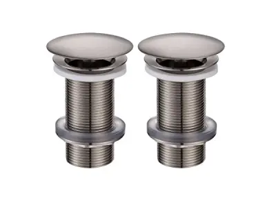2x Beaux wastafelplug niet afsluitbaar Lilas geborsteld – kavel bij XL Auctions
