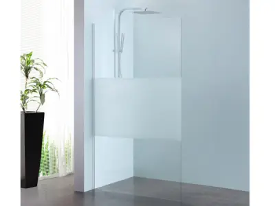 Alterna walk-in 90x200cm met decorstrook Free Mix chroom – kavel bij XL Auctions