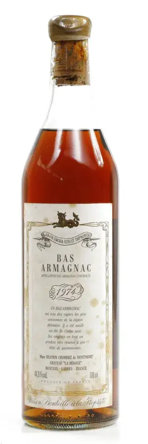 Chateau la Beroge Armagnac Madame Beatrix Crombez de Montmort 1974 (0,7 l) – kavel bij Koppe & Partner Weinauktionen, Bremen