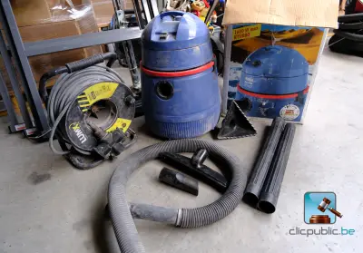 Bouwstofzuiger met accessoires en snoerhaspel – kavel bij Clicpublic, Charleroi