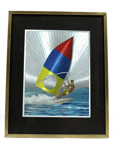 Retro Foil Art | Sail Boat Kader [70-80's] – kavel bij De Kringwinkel, Maasmechelen
