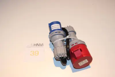Verloopkabel CEE blauw stekker 16A naar CEE rood contrastekker LXCEE 16A 380-415V – kavel bij HNVI, Loon op Zand