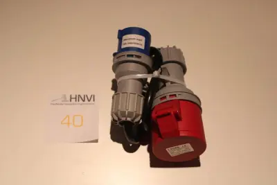 Verloopkabel CEE blauw stekker 16A naar CEE rood contrastekker LXCEE 16A 380-415V – kavel bij HNVI, Loon op Zand
