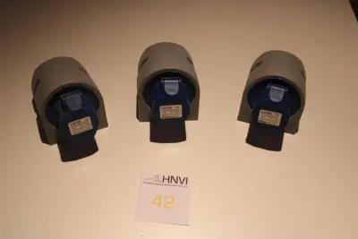 Drie CEE wandcontactdozen opbouw LXCEE blauw 16A 220-250V, type 1131, IP44 – kavel bij HNVI, Loon op Zand