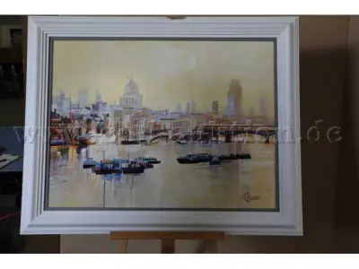 1 Gemälde / Collage "Thames Hush Hour " – kavel bij Zoll-Auktion, Berlin