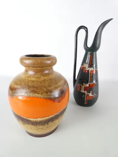 Set van 2 vintage keramische vazen – kavel bij De Kringwinkel, Heverlee