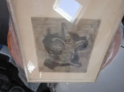 1 Bild im Rahmen mit Glas und breitem Passepartout – kavel bij Perlick Industrieauktionen, Königstein im Taunus