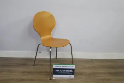 Houten stoel met chromen poten – kavel bij GSD Auctions, Zoeterwoude