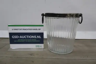 Glazen ijsemmer met metalen rand – kavel bij GSD Auctions, Zoeterwoude