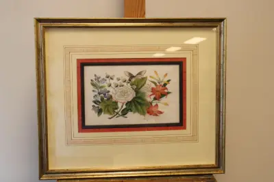 Ingelijste botanische prent met bloemen – kavel bij GSD Auctions, Zoeterwoude