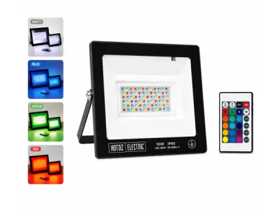 10x RGB LED Schijnwerper 50W – Zwart – IP65 – REMIX-50 – kavel bij XL Auctions