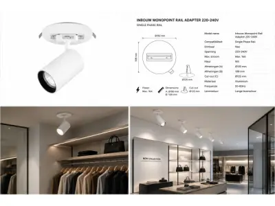 10x Inbouw Monopoint Rail Adapter – Wit – kavel bij XL Auctions