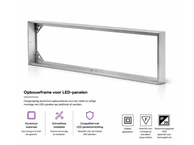 8x Opbouwframe voor LED Paneel – 1200x300mm – FRAME-30120 – kavel bij XL Auctions