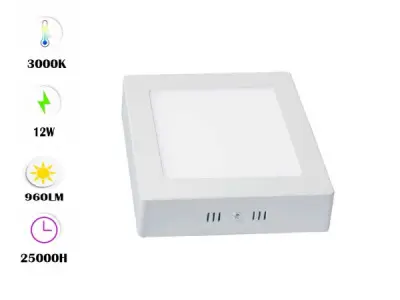 30x LED Paneel – Vierkant Opbouw – 12W – 3000K – IP20 – kavel bij XL Auctions