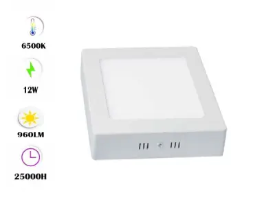 10x LED Paneel – Vierkant Opbouw – 12W – 6500K – IP20 – kavel bij XL Auctions