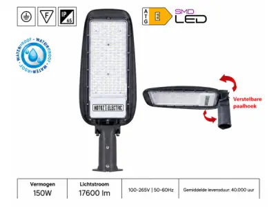5x LED Straatlantaarn 150W – 6400K – Grijs – FLORIDA-150 – kavel bij XL Auctions