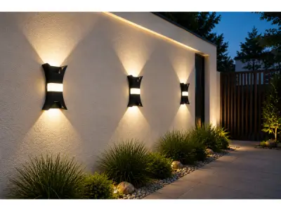 4x LED Buitenwandlamp – 17W – 4200K – Zwart – IP54 – VIPER – kavel bij XL Auctions