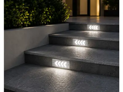 6x LED Trapverlichting 3W – 6400K Koud Wit – IP54 – BERIL – kavel bij XL Auctions