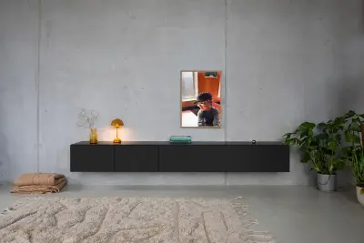 TV-meubel, zwart, excl. Frame, RAAT, Halm 250, Zwart – kavel bij Onlineveilingmeester, Groningen