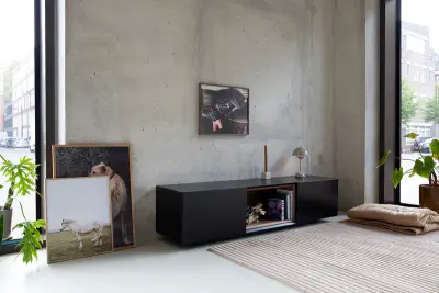 TV-meubel incl. frame + 2 Cocons, RAAT, Loef 165 OV, Zwart – kavel bij Onlineveilingmeester, Groningen